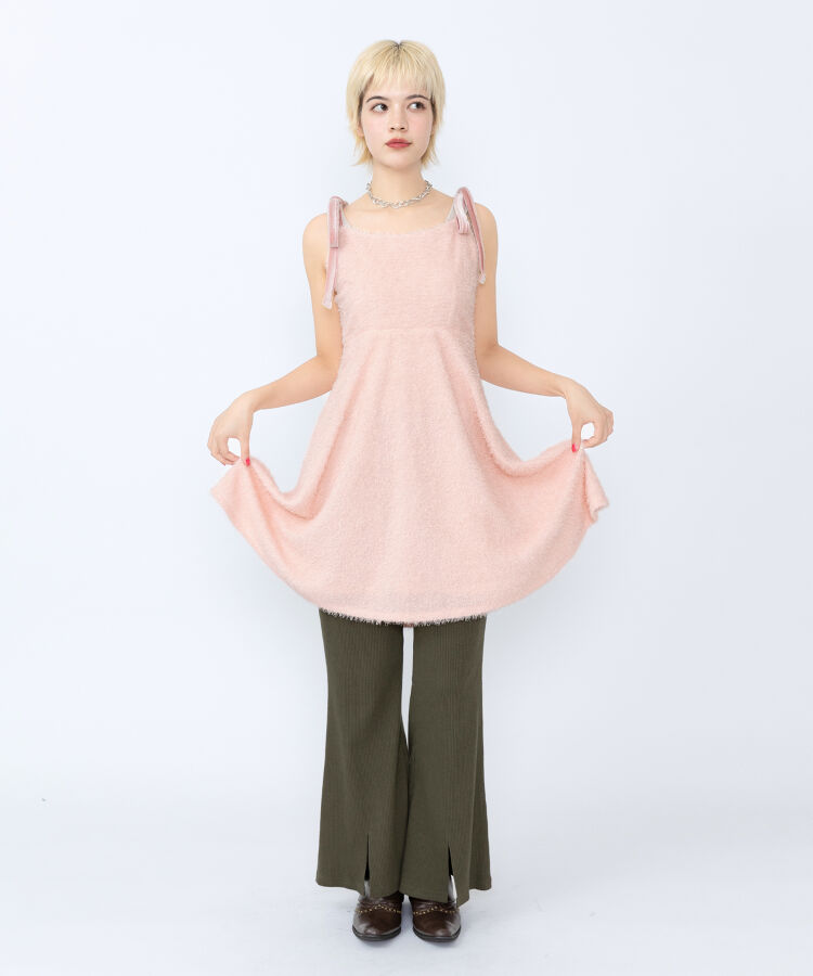 ショルダーリボンキャミワンピース