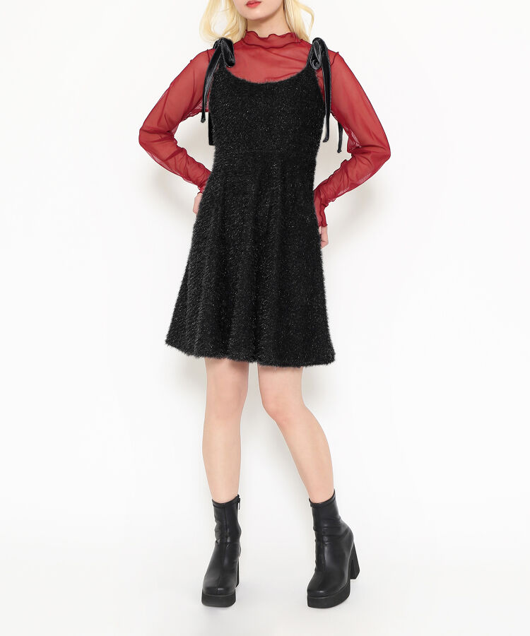 ショルダーリボンキャミワンピース