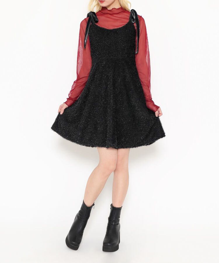 ショルダーリボンキャミワンピース