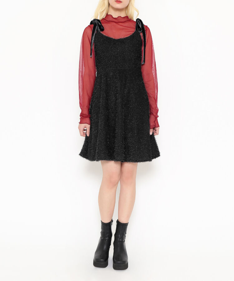 ショルダーリボンキャミワンピース