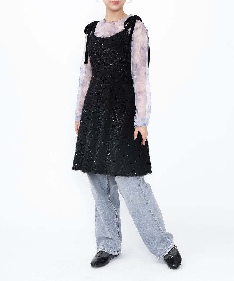 ショルダーリボンキャミワンピース