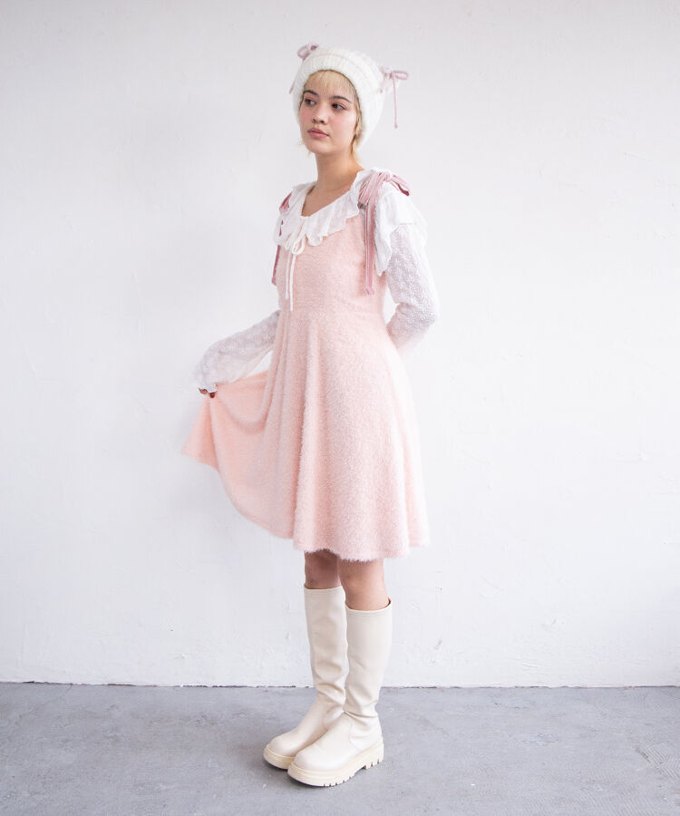 ショルダーリボンキャミワンピース