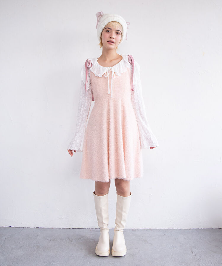 ショルダーリボンキャミワンピース