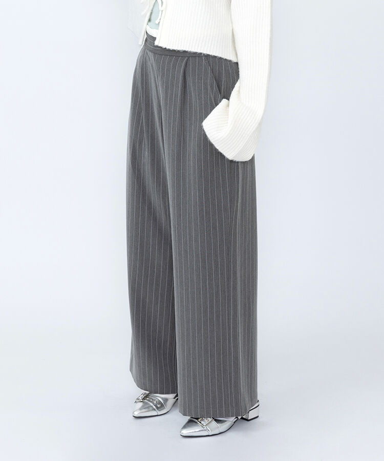 ダブルウエストストライプパンツ
