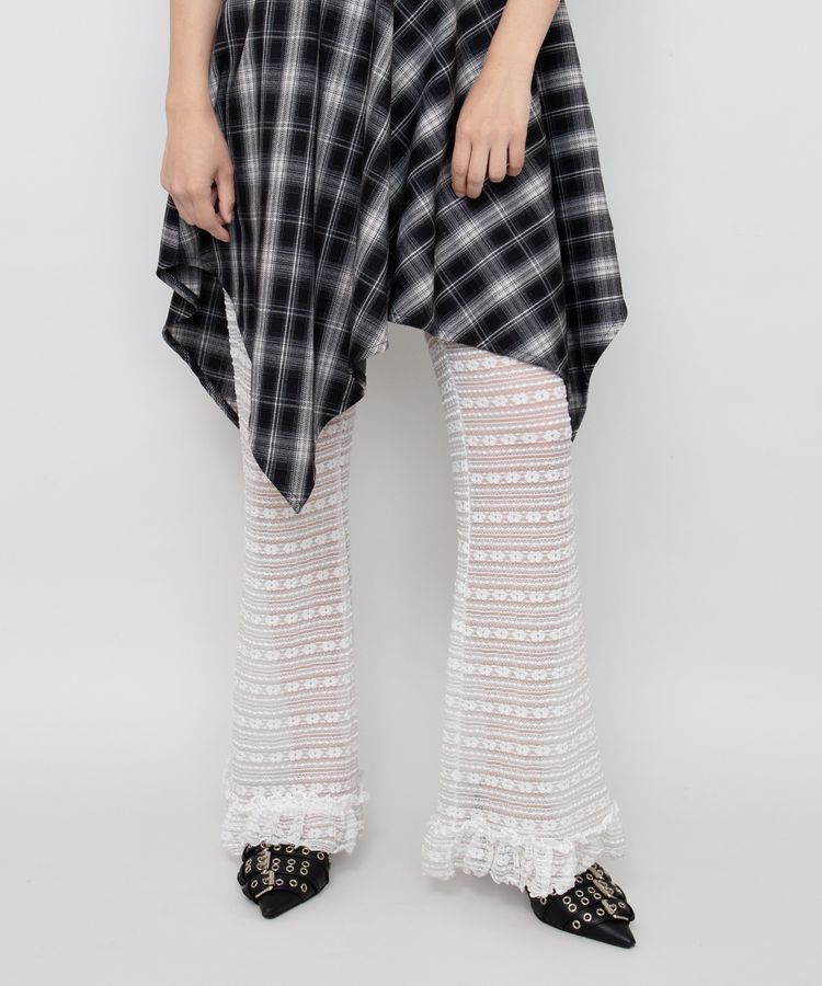 レースフリルフレアパンツ
