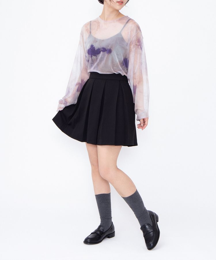 ボックスプリーツミニスカート