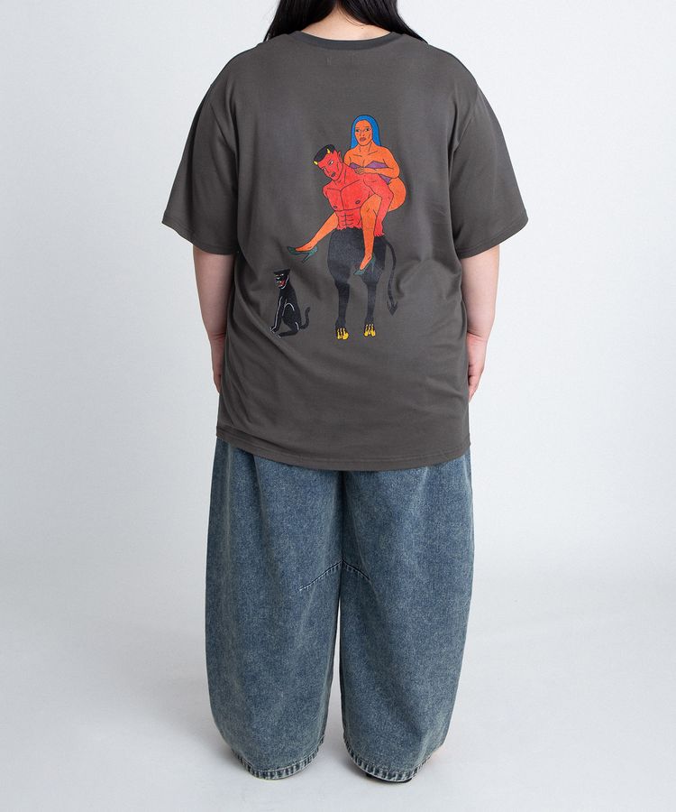 サイドポケットバレルデニムパンツ