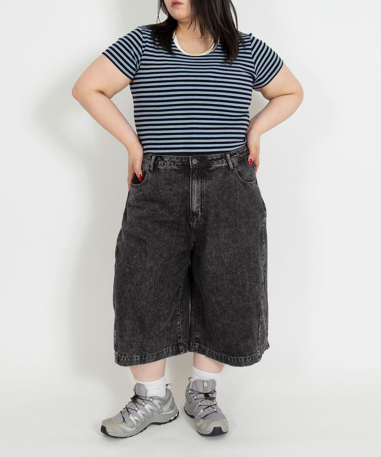 デザインデニムハーフパンツ