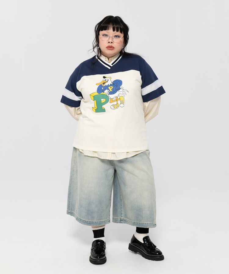 デザインデニムハーフパンツ