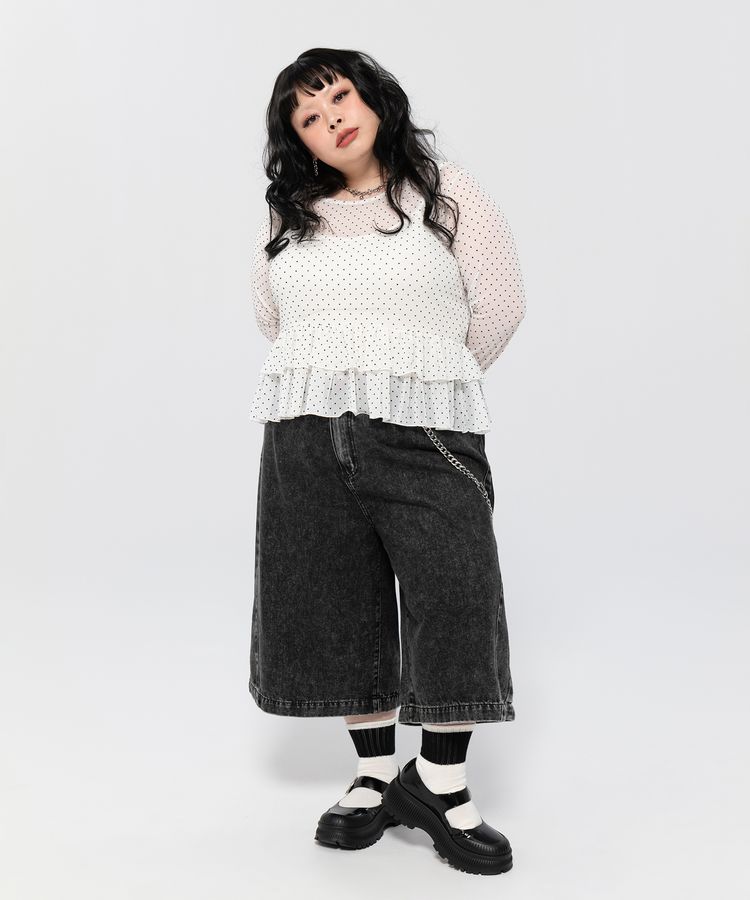 デザインデニムハーフパンツ