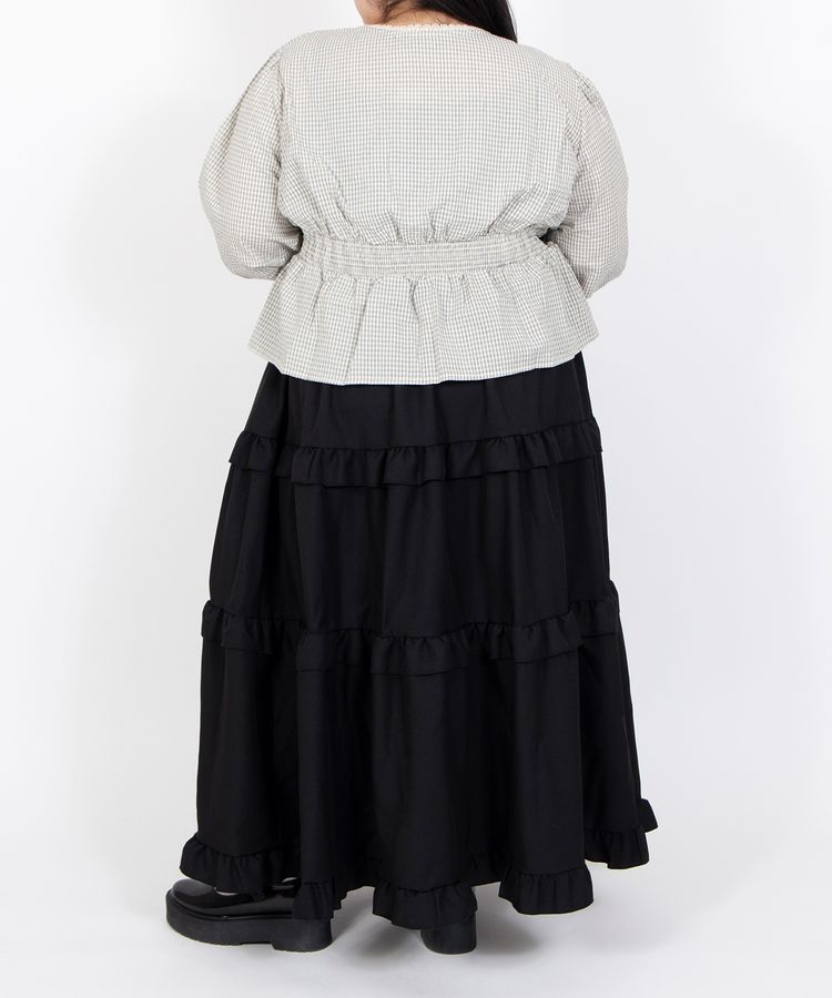 フリルティアードロングスカート