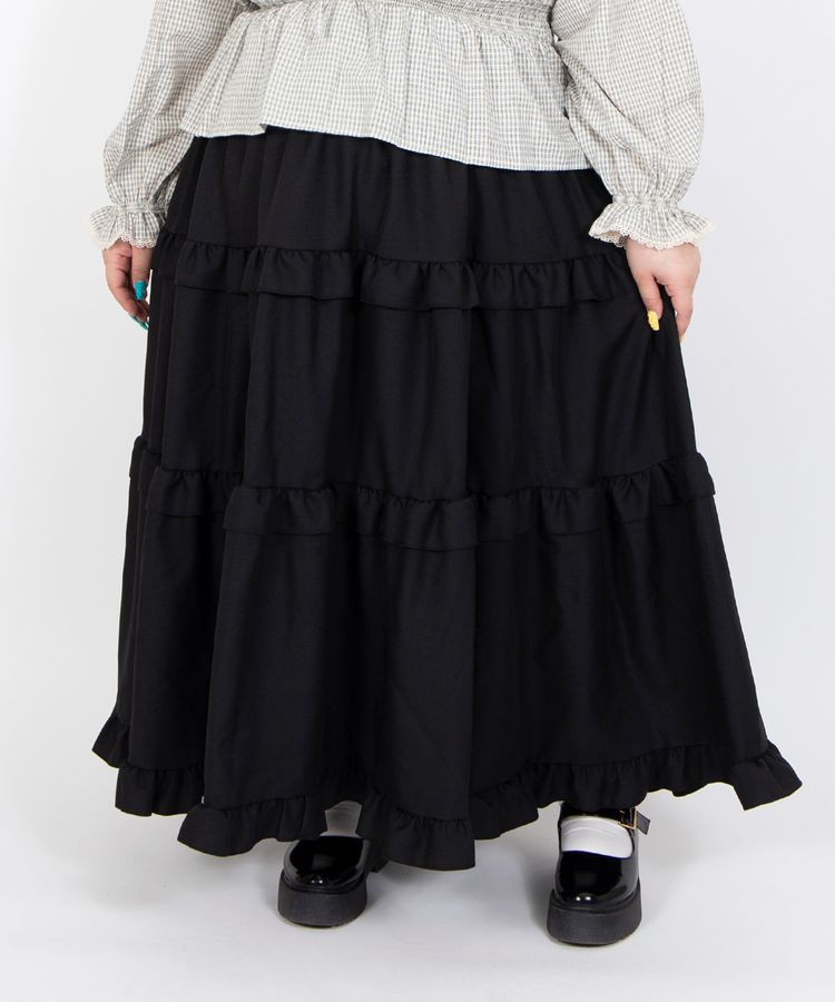 フリルティアードロングスカート