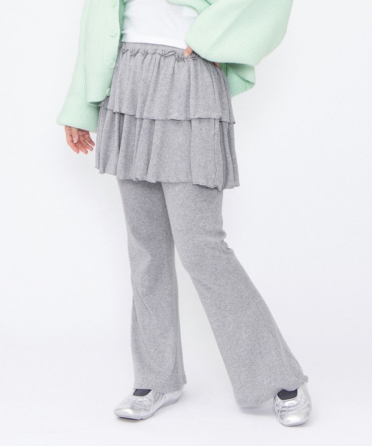 フリルレイヤードフレアパンツ