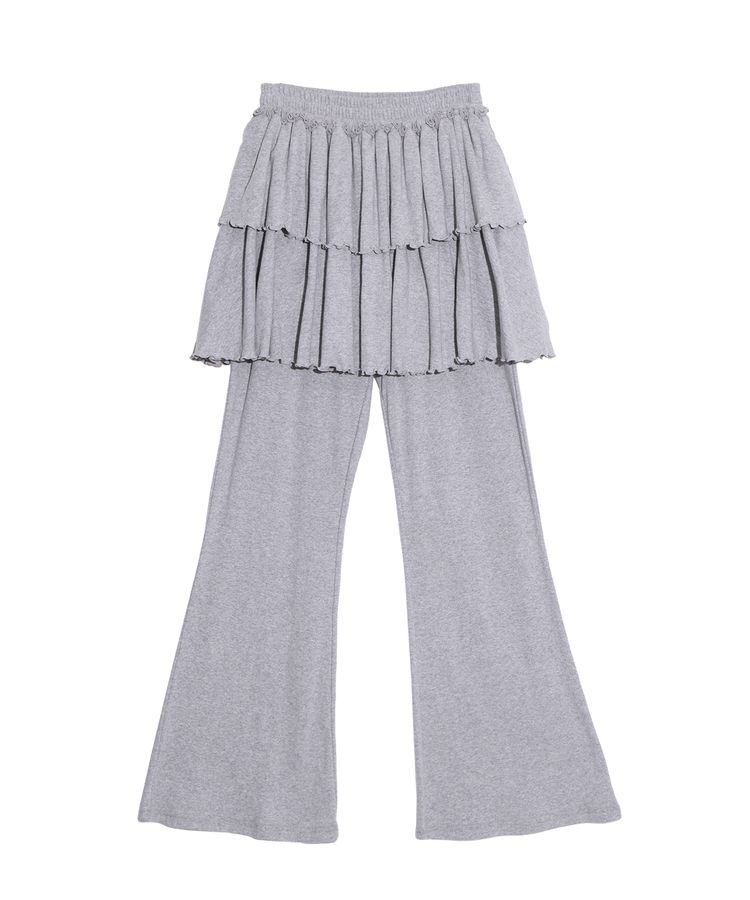 フリルレイヤードフレアパンツ