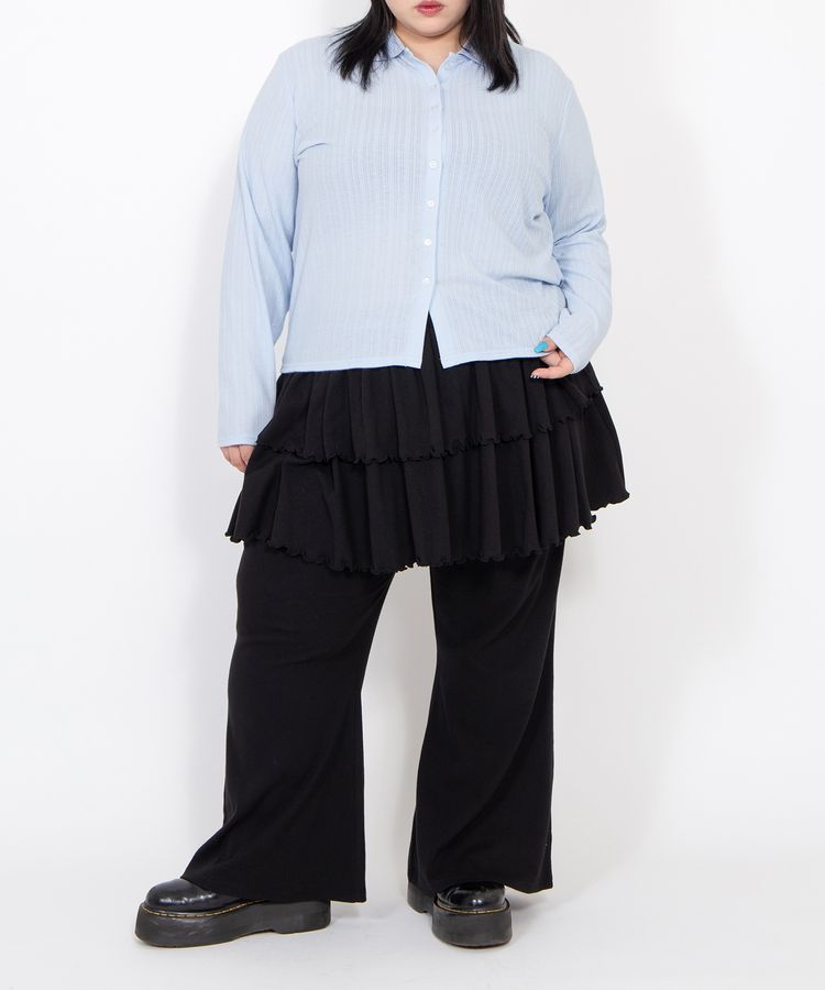 フリルレイヤードフレアパンツ