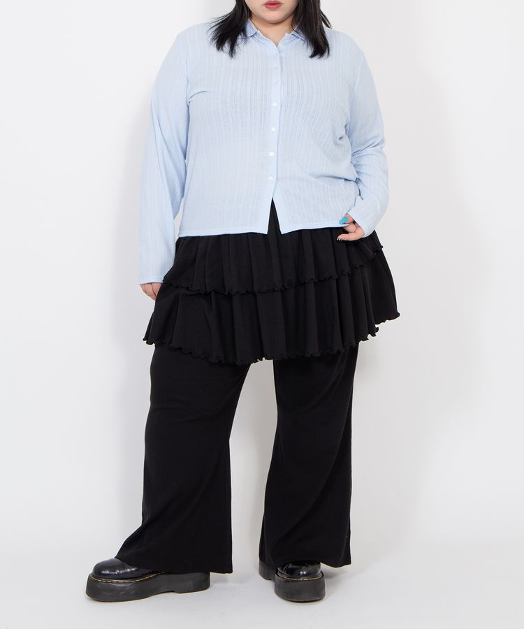 フリルレイヤードフレアパンツ