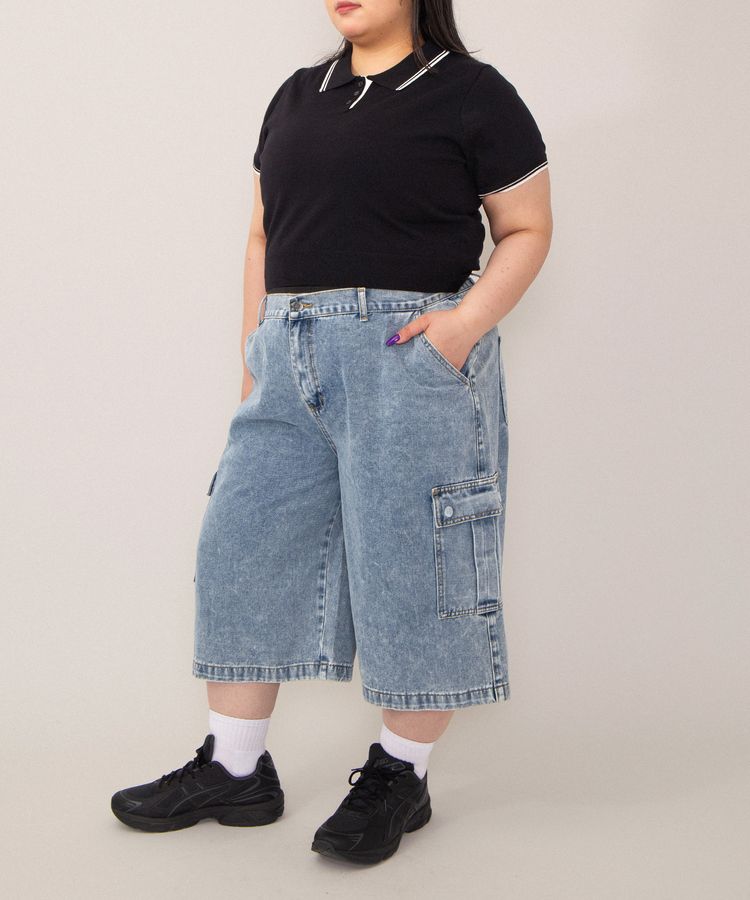 半袖ポロニット