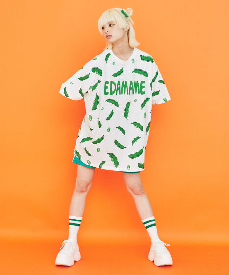 フード総柄Tシャツ(LEMON NINJIN EDAMAME)[商品：PN18SS-099-5R