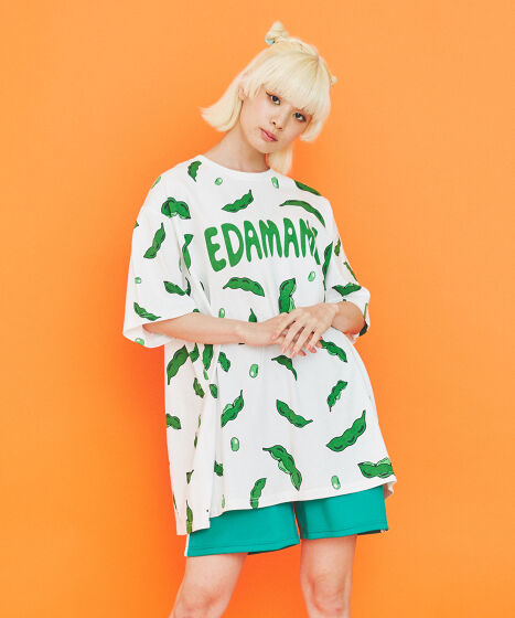 Edamame様専門 フード総柄Tシャツ(LEMON NINJIN EDAMAME)[商品：PN18SS-099-5R
