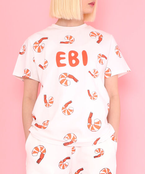フード総柄Tシャツ（EBI ）[商品：PN17SS-022-5R] - PUNYUS