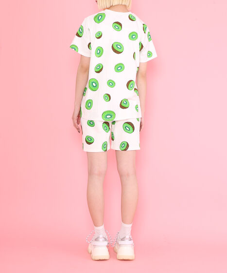 앙　Tシャツ　ピーチ フード総柄Tシャツ（TOMATO KIWI RENNYU）[商品：PN18AW-019-5R