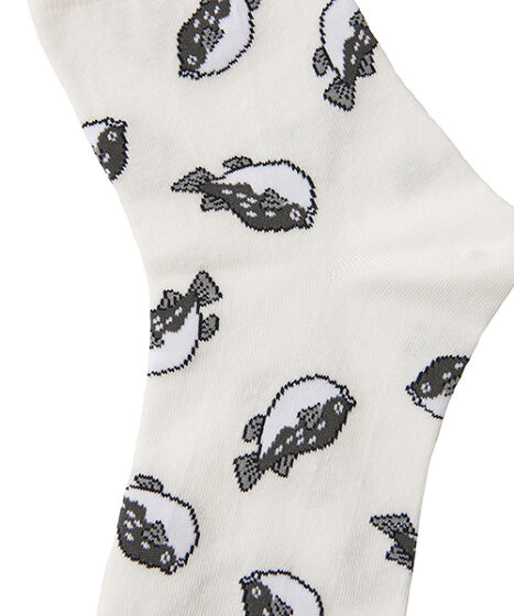 フード総柄ソックス(FUGU RENNYU KIWI)[商品：PN18SS-038-3R] - PUNYUS