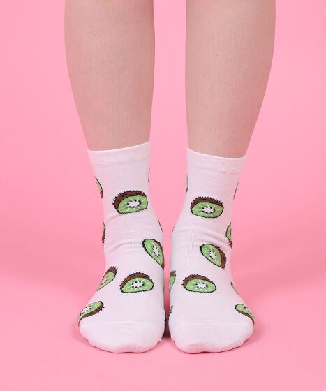 フード総柄ソックス(FUGU RENNYU KIWI)[商品：PN18SS-038-3R] - PUNYUS