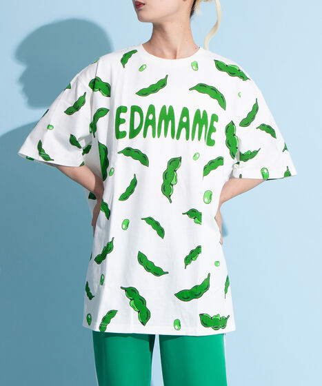 フード総柄Tシャツ(LEMON NINJIN EDAMAME)[商品：PN18SS-099-5R