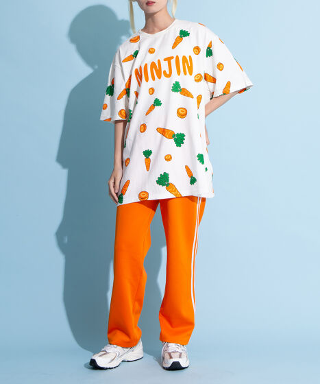 フード総柄Tシャツ(LEMON NINJIN EDAMAME)[商品：PN18SS-099-5R