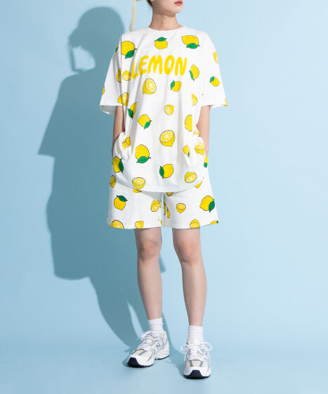 フード総柄Tシャツ(LEMON NINJIN EDAMAME)[商品：PN18SS-099-5R