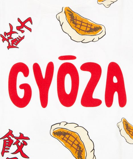 PUNYUS フード総柄Tシャツ 餃子 サイズ4 PUNYUS（プニュズ） tシャツ 「新サイズ」フード総柄Tシャツ(GYOZA