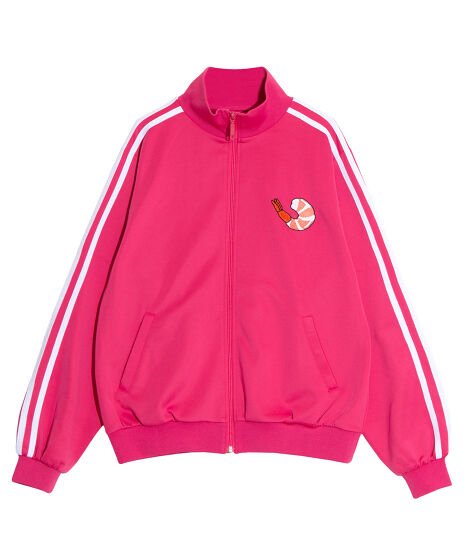 【 PUNYUS 】 プニュズ ピンク エビ ジャージ セットアップ 上下セット ☆キッズサイズ☆フードジャージトップ（ジャージ）｜PUNYUS