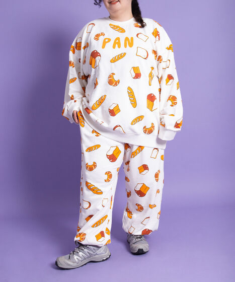 新サイズ】フード総柄スウェットパンツ[商品：PN20AW-050-4-15