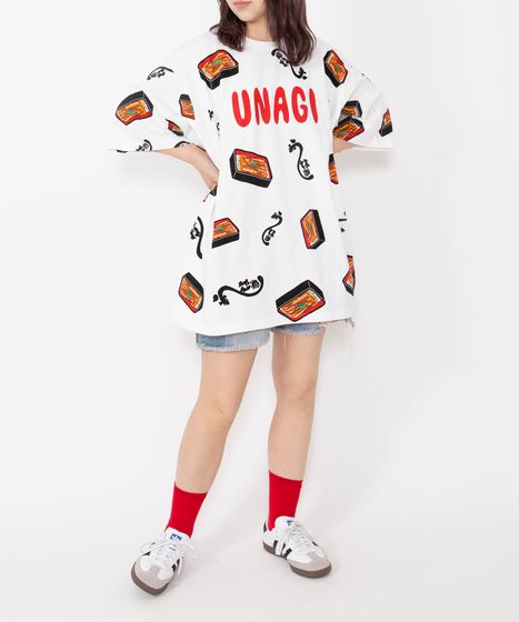 新サイズ】うなぎ総柄Tシャツ[商品：PN20SS-142-15] - PUNYUS Online