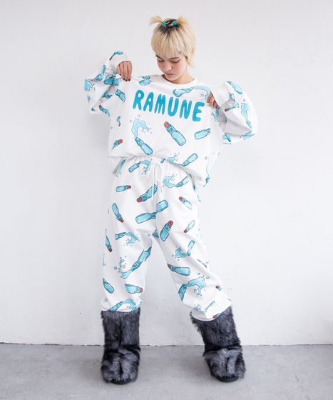 新サイズ】フード総柄スウェットパンツ[商品：PN21SS-032-3-15