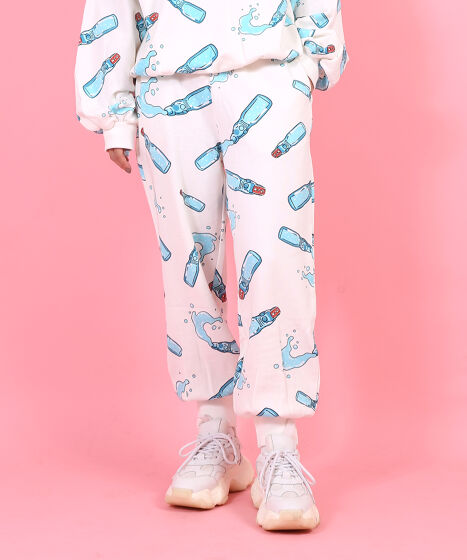 フード総柄スウェットパンツ(RAMUNE)[商品：PN21SS-032-3R] - PUNYUS