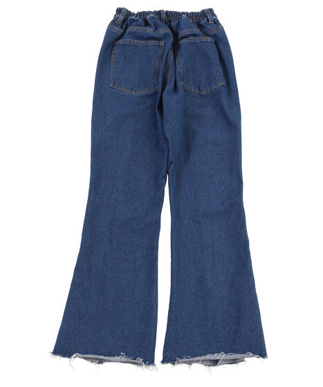 フロントスリットデニムフレアパンツ[商品：PN22SS-009