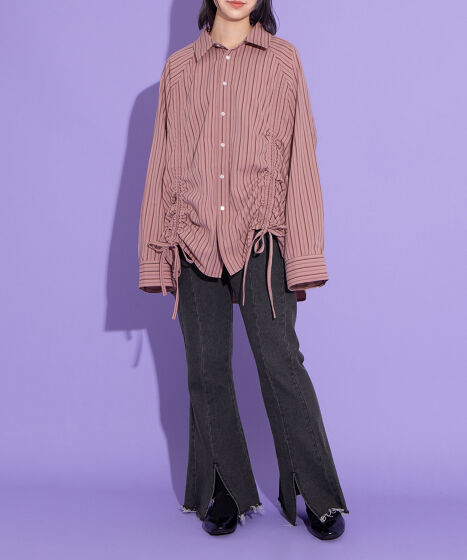 フロントスリットデニムフレアパンツ[商品：PN22SS-009] - PUNYUS