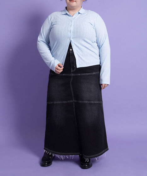 デザインデニムロングスカート[商品：PN23AW-013] - PUNYUS Online
