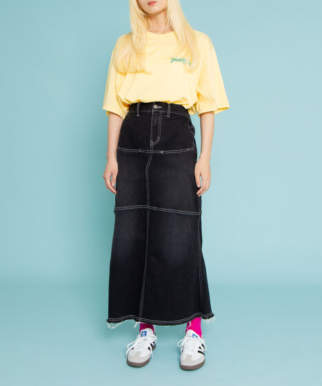 デザインデニムロングスカート[商品：PN23AW-013] - PUNYUS