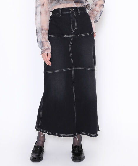 デザインデニムロングスカート[商品：PN23AW-013] - PUNYUS