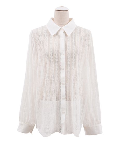 パフスリーブレースシャツ[商品：PN23AW-021] - PUNYUS Online Store 