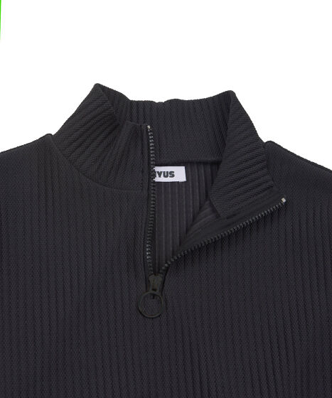 UNIF - ★unif★クロップドジップアップシャツ WEB限定】BEAUTY FORM JERSEY サイドZIP クロップドプルオーバー