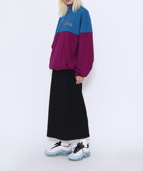 PLEATS PLEASE ロングスカート　前二重スリット Amazon.co.jp: [UpdateClassic] 重ね着スリット スカート 綿麻