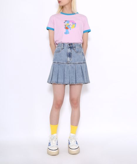 プリーツヘムデニムミニスカート[商品：PN23SS-019] - PUNYUS Online
