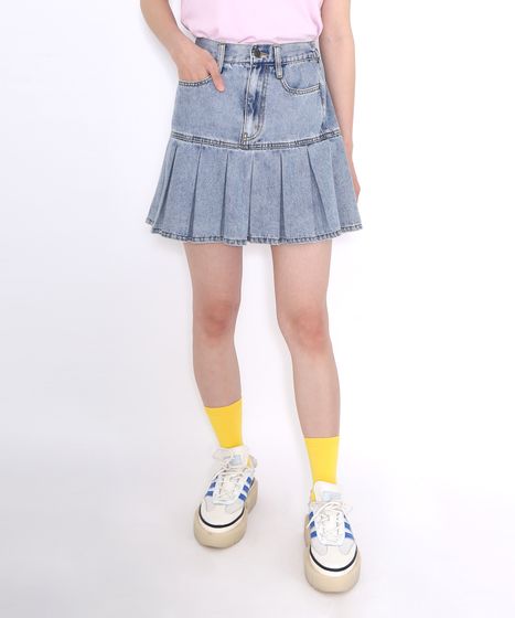 プリーツヘムデニムミニスカート[商品：PN23SS-019] - PUNYUS Online