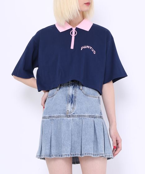 プリーツヘムデニムミニスカート[商品：PN23SS-019] - PUNYUS Online
