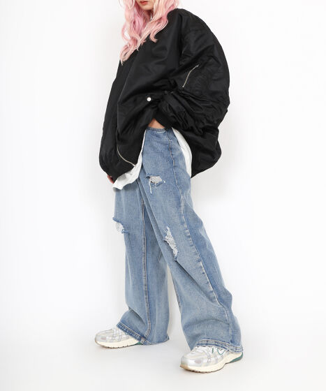 三*吉様 saint martin スーパーバギーデニム ダメージジーンズ スーパーバギーダメージデニムパンツ｜WEGO（ウィゴー） – WEGO