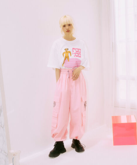 パンサー刺繍ワイドカーゴパンツ[商品：PN23SS-092] - PUNYUS Online
