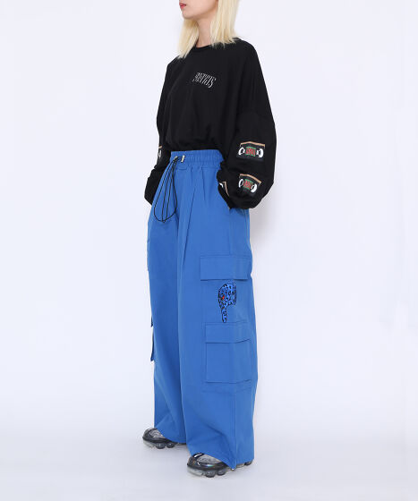 パンサー刺繍ワイドカーゴパンツ[商品：PN23SS-092] - PUNYUS Online